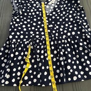 Loft Dot Flutter Peplum Top in size medium